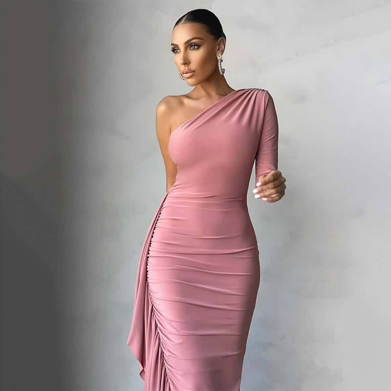 Fashion Design, Temperament, Slim Fit, Pleated Skirt, Long-sleeved Dress eprolo