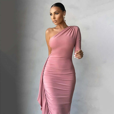 Fashion Design, Temperament, Slim Fit, Pleated Skirt, Long-sleeved Dress eprolo