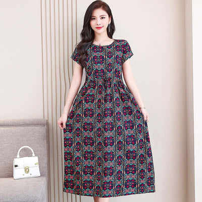 Women's Fashion Casual Cotton Linen Mid-length Dresses eprolo