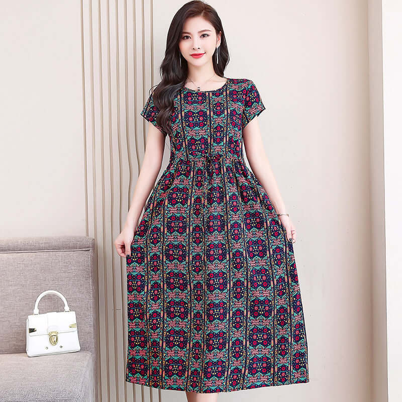 Women's Fashion Casual Cotton Linen Mid-length Dresses eprolo