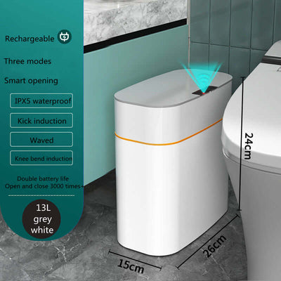 Smart Trash Can With Lid For Bedroom And Living Room Kitchen Storage Box Trash Can Induction Small Car Box Automatic Smart Dustbin Smart Trash Bin eprolo