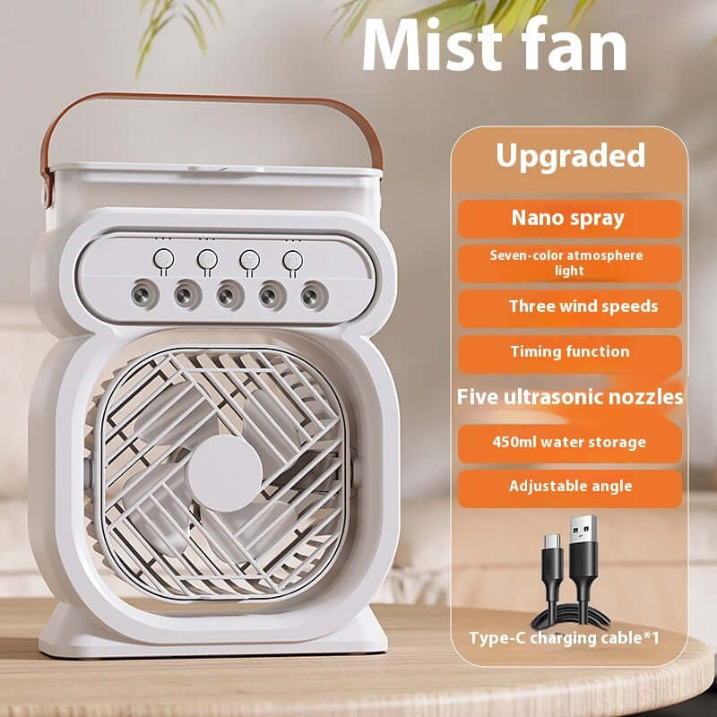 3 In 1 Portable Air Conditioner Evaporative Air Cooler LED Night Lights 3 Speeds Humidifier Fan For Home Office eprolo