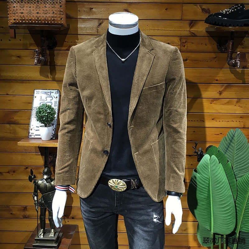 Corduroy Suit Men's Business Slim Fit Casual Small Suit eprolo
