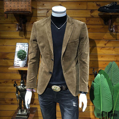 Corduroy Suit Men's Business Slim Fit Casual Small Suit eprolo
