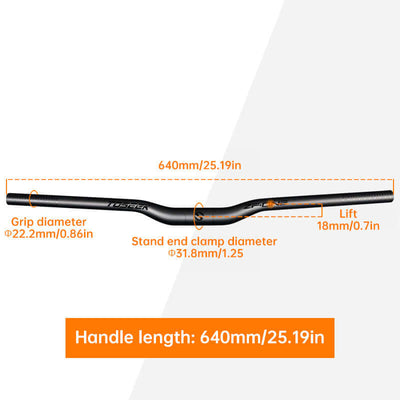 TOSEEK Carbon Fiber MTB Handlebar, 31.8mm, One-piece, Swallow-shaped - Ideal for Mountain Bikes eprolo