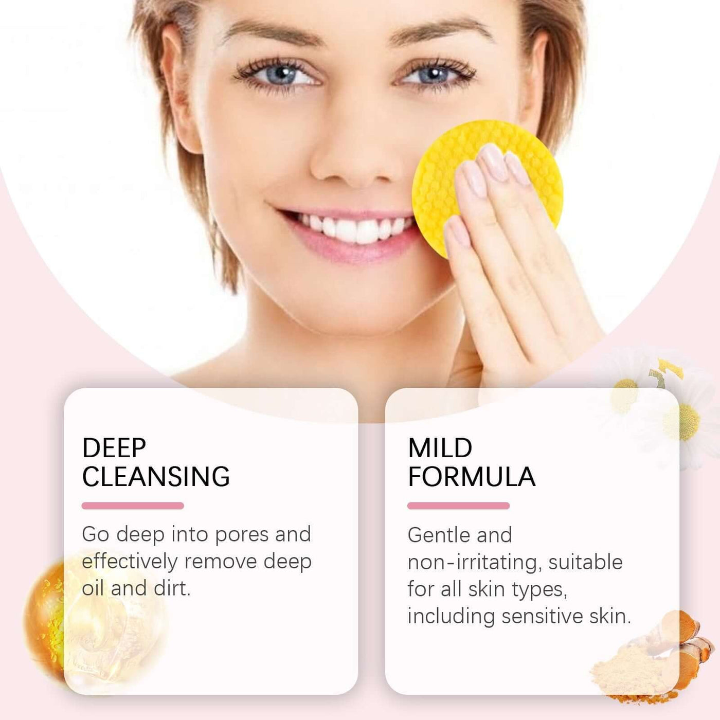 EELHOE Turmeric Kojic Acid Cleansing Pads Exfoliating Pads Facial Sponges For Cleansing Exfoliating Daily Cleansing Skin Care (40 PCS) eprolo