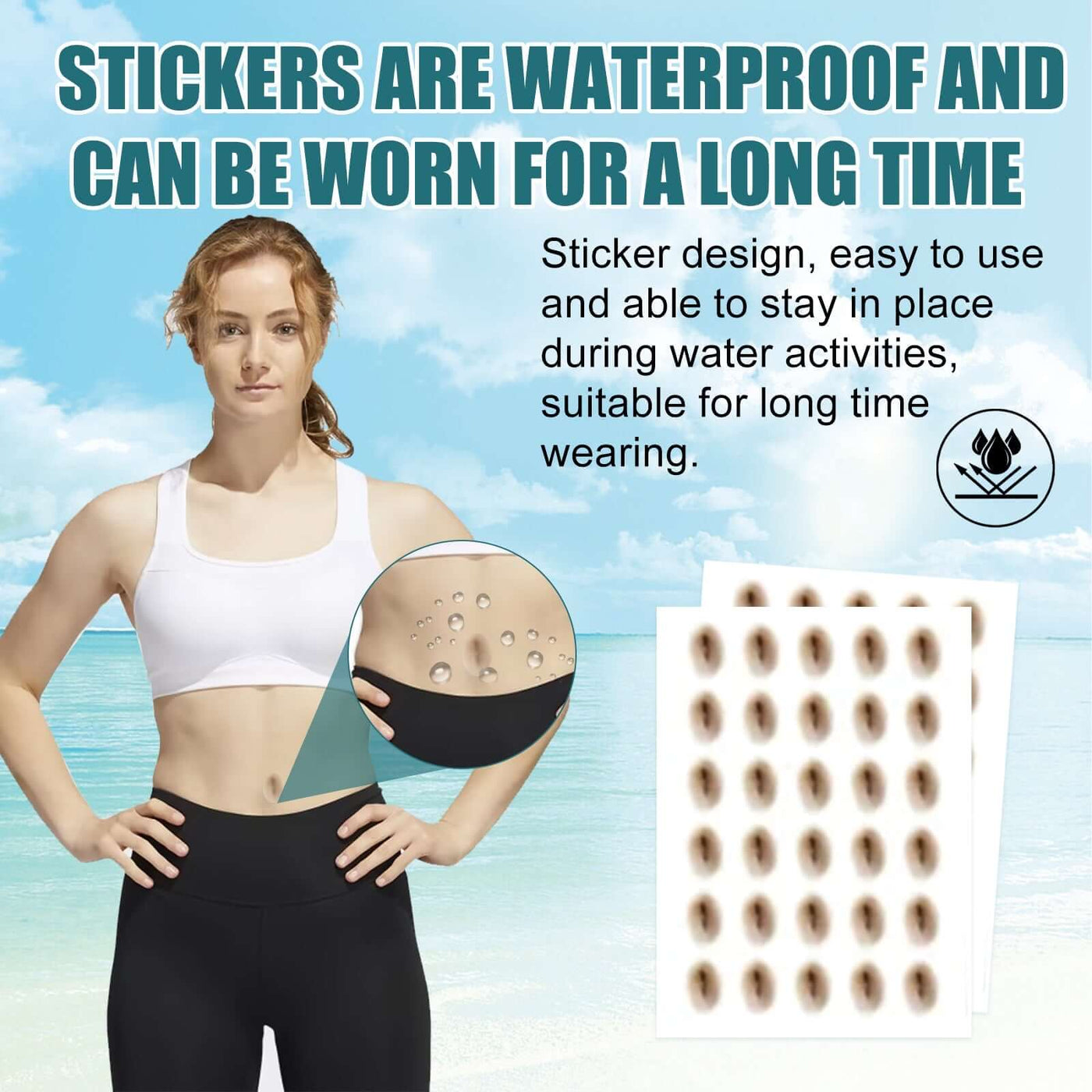 Shaped-up Belly Button Sticker, Height Beauty Body Emulates Waterproof Belly Button Sticker eprolo