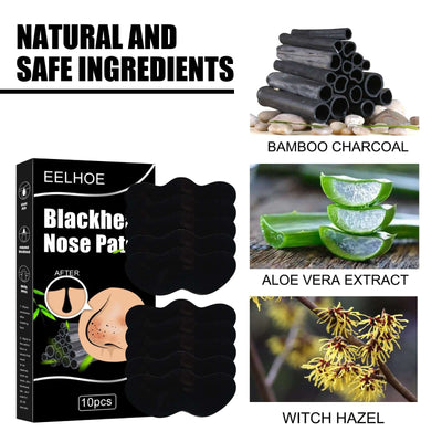 Black Pig Nose Patch, Bamboo Charcoal Remove Blackhead Acne Tear Nose Mask Patch eprolo