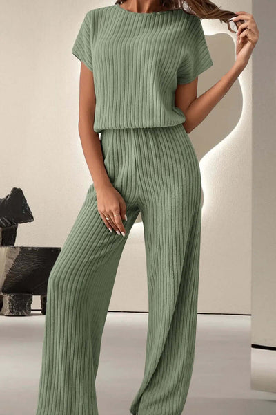 Round Neck Short Sleeve Jumpsuit eprolo