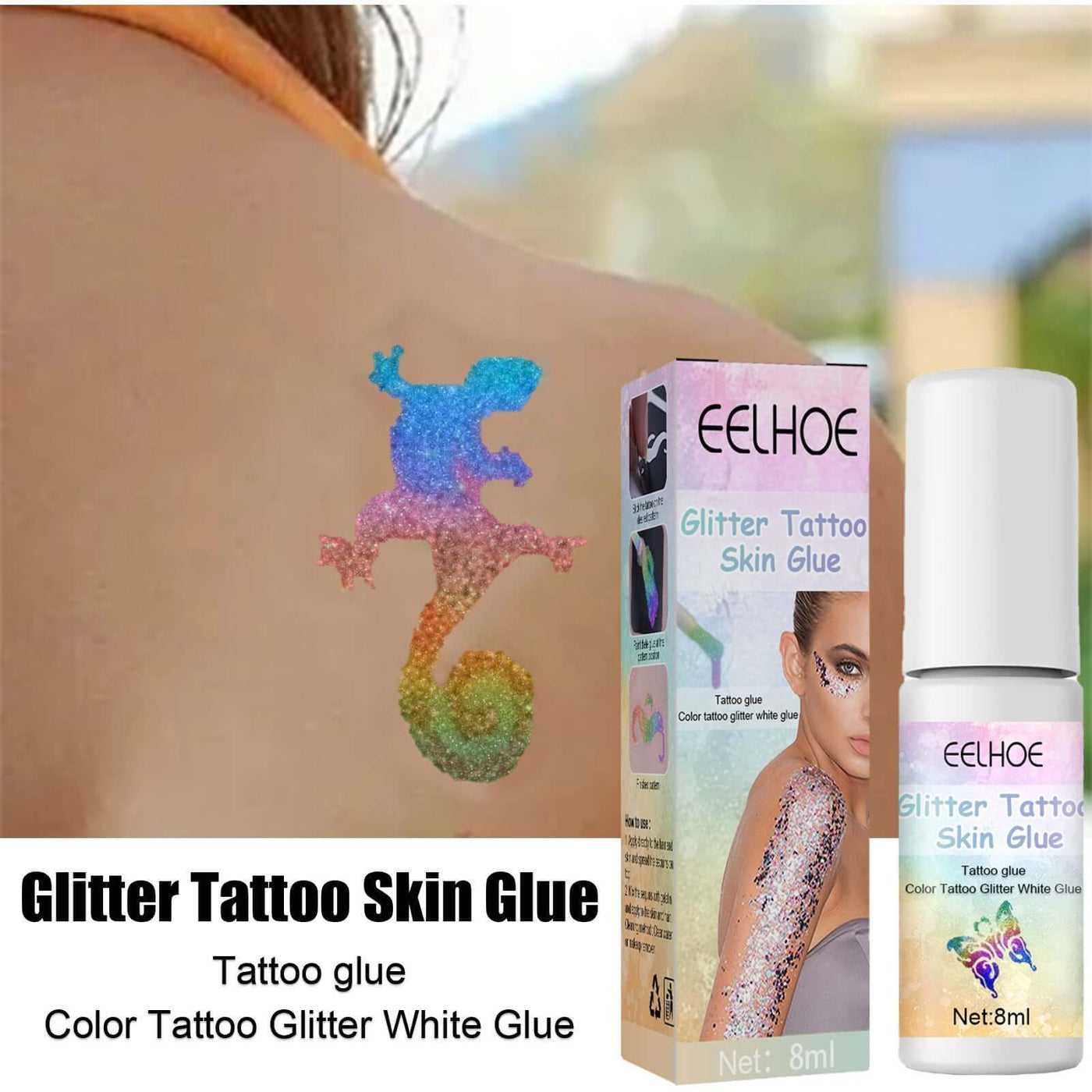 Flash Tattoo Skin Glue Painting Eye Makeup Glitter Glitter Face Body Skin Tattoo Glue eprolo