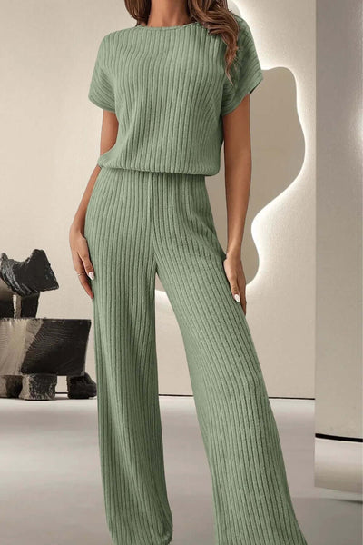 Round Neck Short Sleeve Jumpsuit eprolo