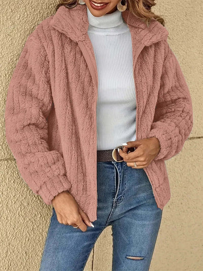 Plush Zip Up Long Sleeve Jacket eprolo