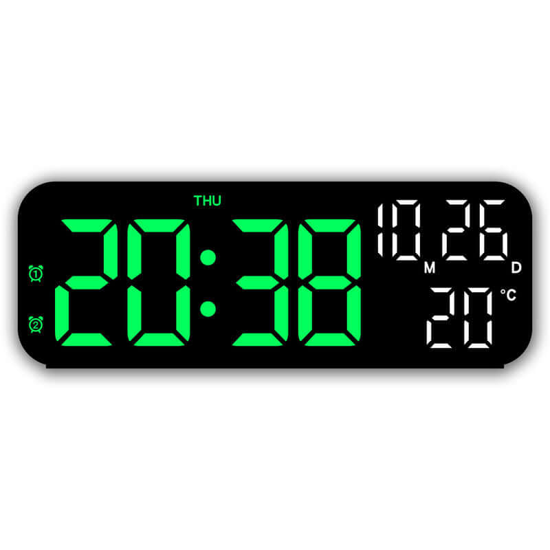 Digital Alarm Clock with Temp, Date, Week. Night Mode. Voice - controlled. 12/24H LED eprolo