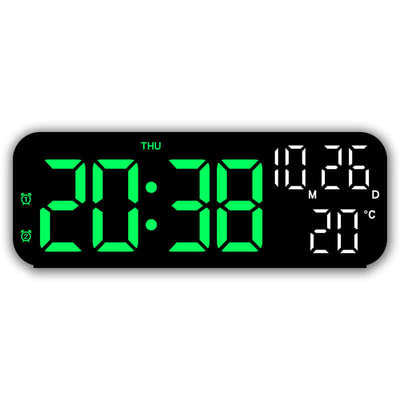 Digital Alarm Clock with Temp, Date, Week. Night Mode. Voice - controlled. 12/24H LED eprolo