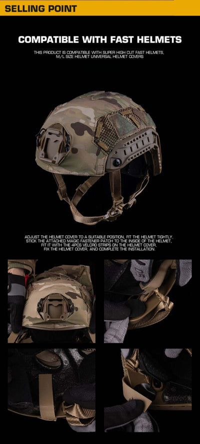 FAST SF Ultra-high Cut Camouflage Helmet Cover (Medium Size, M) eprolo