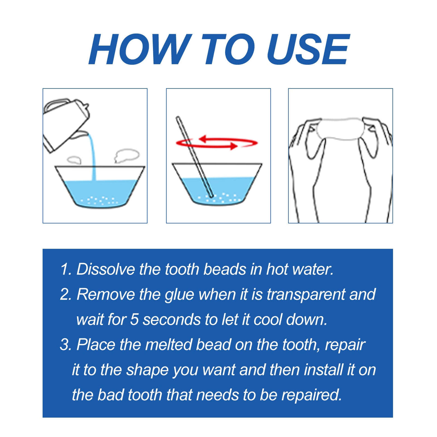 Solid Dental Glue Modification Teeth Temporary Filling Holes Filling Glue Prosthetic Dental Glue eprolo