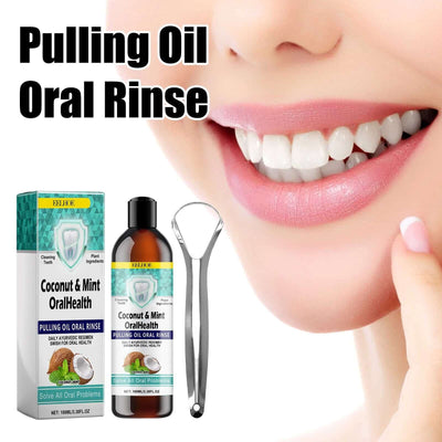 EELHOE   Oral Coconut Oil Mouthwash Removes Stains Beautifies Teeth Freshens Breath Cleans Mouth And Protects Gums eprolo