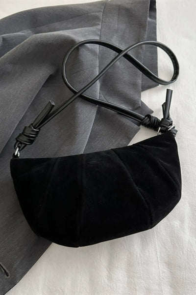 Suede Croissant Shape Shoulder Bag eprolo