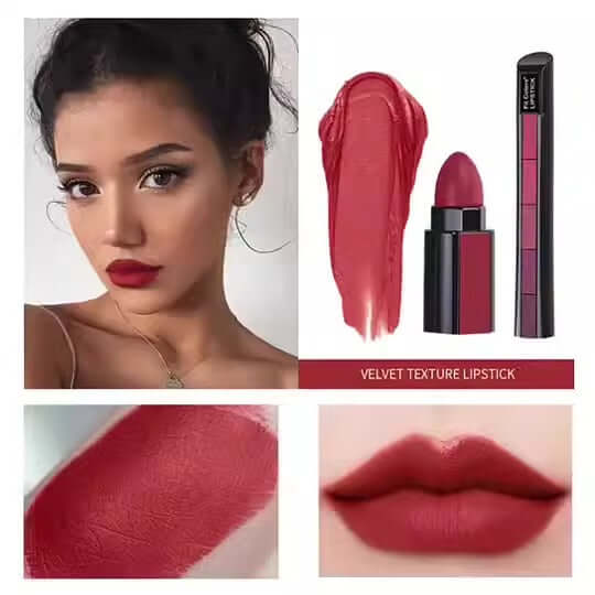 5 Colors Matte Velvet Lipstick Waterproof Sweatproof Lip Gloss Duration Colorfast Lipstick Non Stick Cup Lip Gloss Cosmetics eprolo