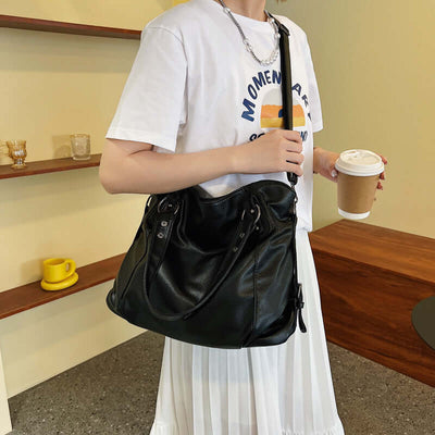 Large Capacity Soft Leather Tote Bag - Simple and Casual Shoulder/Crossbody Bag eprolo