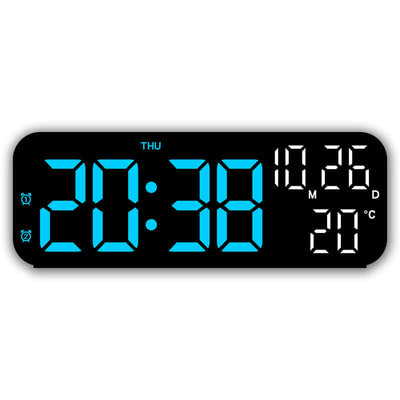 Digital Alarm Clock with Temp, Date, Week. Night Mode. Voice - controlled. 12/24H LED eprolo