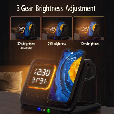 Phone Stand Tabletop 15w Fast Charging 5 in One Universal Wireless Charger Desk Charger for Iphone eprolo