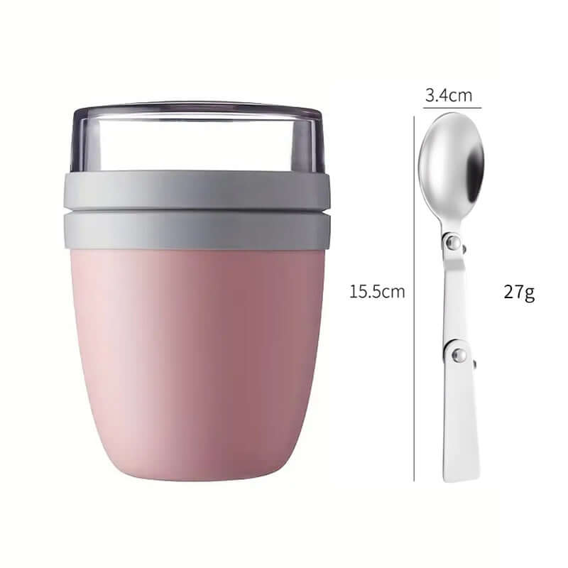 Portable Yogurt Cereal Cups with Lids. Ideal for Overnight Oats, DIY Salads & Parfaits. Great for Breakfast or Lunch eprolo