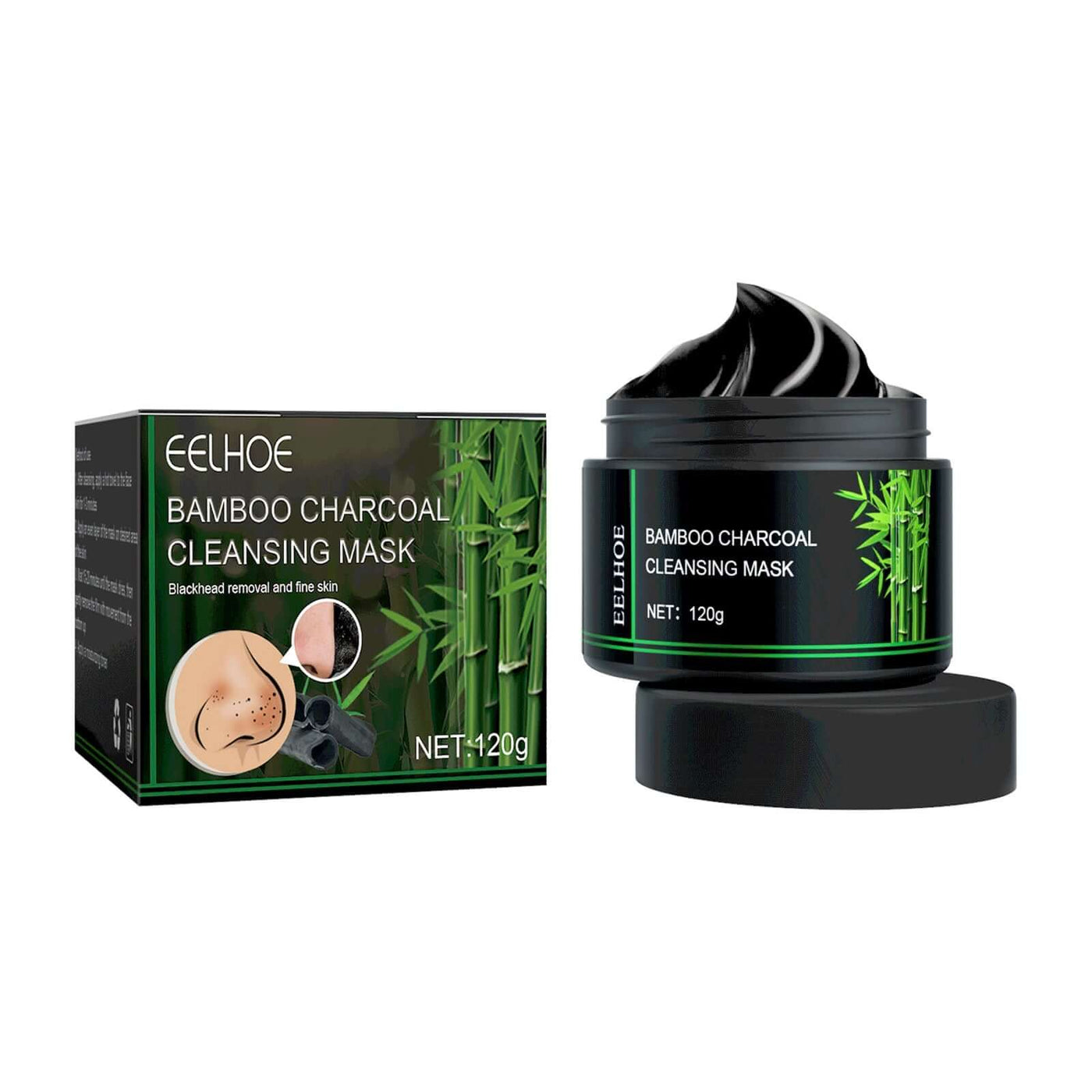 Bamboo Charcoal Blackhead Removing Tearing Facial Mask, Moisturizing Removing Blackhead And Acne Shrinking Pore Oil Control Mud Mask eprolo