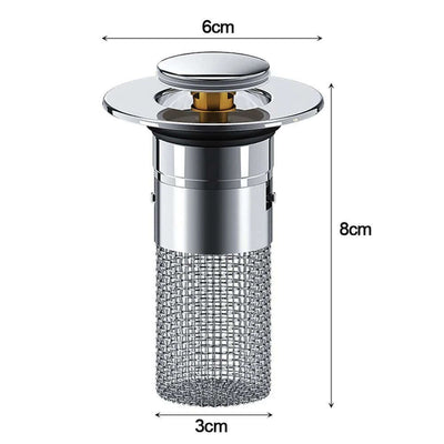 Kitchen Sink Drain Stainless steel  Strainer Sink Stopper Bath Plug Pop-Up Bounce Core Basin Drain Filter Hair Catcher Universal eprolo