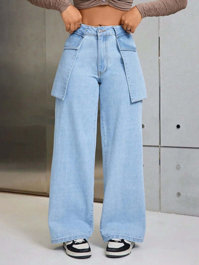 Wide Leg Jeans with Pockets eprolo
