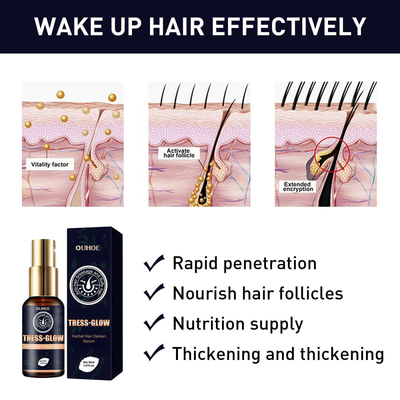 Herbal Hair Essence, Moisturizes Scalp Strong Hair Roots Thick Beard Care Essence eprolo