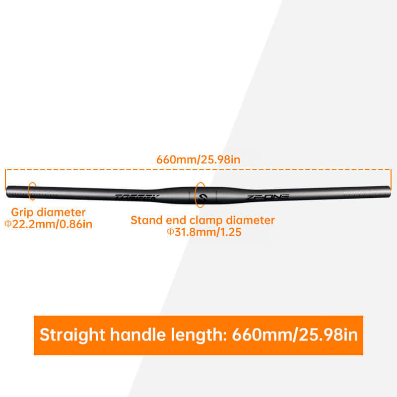 TOSEEK Carbon Fiber MTB Handlebar, 31.8mm, One-piece, Swallow-shaped - Ideal for Mountain Bikes eprolo