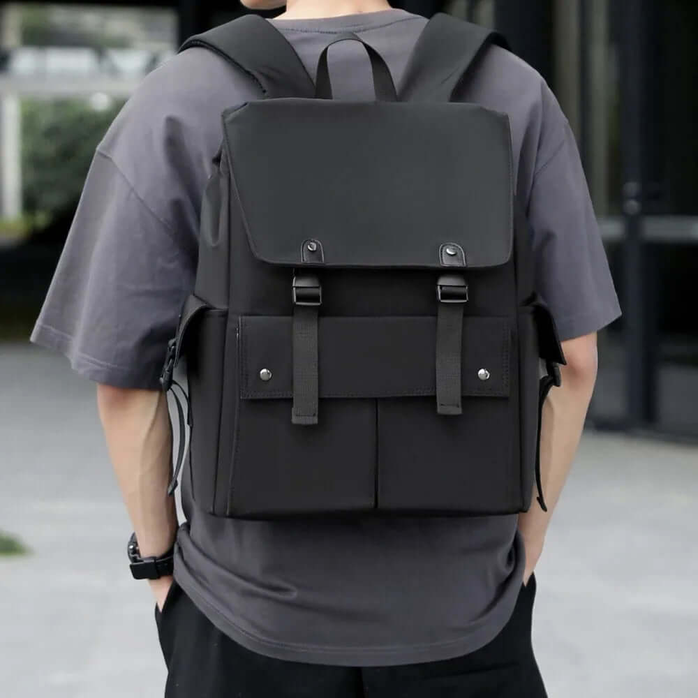 PU Leather Multi-Pockets Adjustable Strap Backpack Bag eprolo