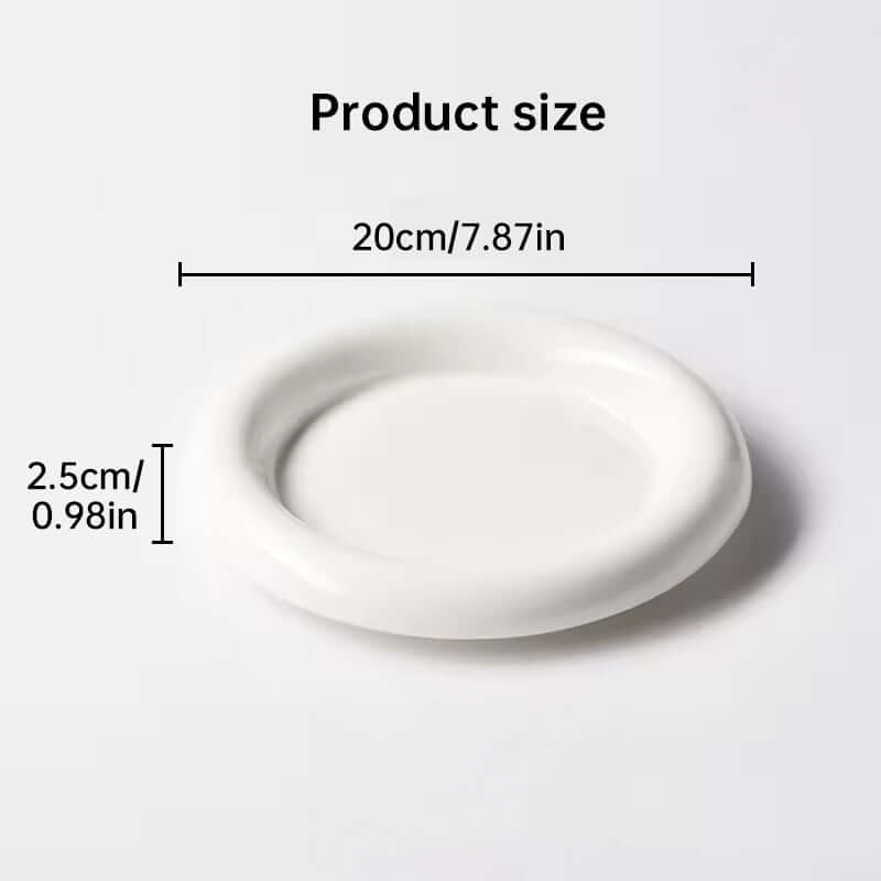 Ins - style Round Ceramic Food Plates. Thick - edged, creative Nordic tableware. Ideal for dessert, steak, pasta. eprolo
