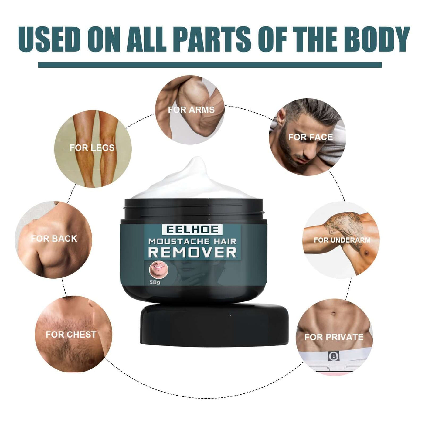 Men's Hair Removal Cream, Facial Armpit Leg Chest Hair Clean Not Damaging Skin Hair Removal Cream eprolo