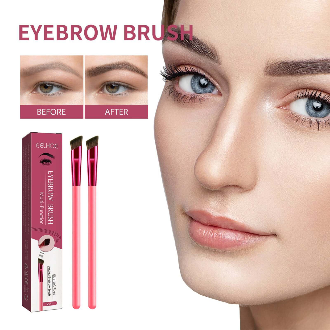 Multi-Functional Eyebrow Brush, Three-Dimensional Wild Eyebrow Concealer Brush Angle Portable Natural Hairline Eyebrow Pencil eprolo