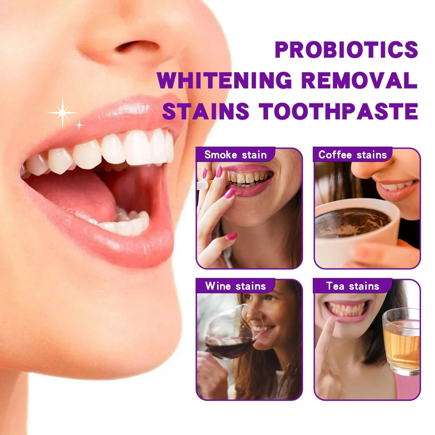Probiotic Toothpaste, Cleaning Stains And Tartar Fresh Breath Whitening Toothpaste eprolo
