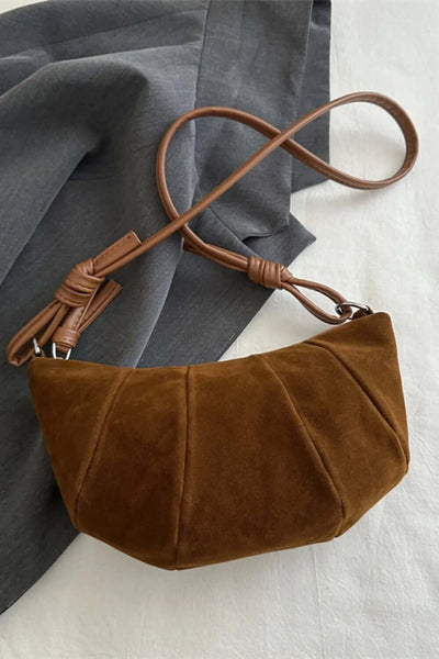 Suede Croissant Shape Shoulder Bag eprolo