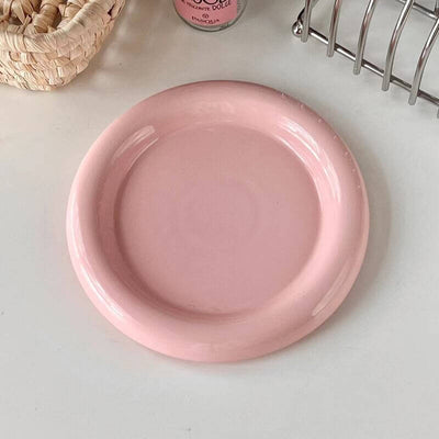 Ins - style Round Ceramic Food Plates. Thick - edged, creative Nordic tableware. Ideal for dessert, steak, pasta. eprolo