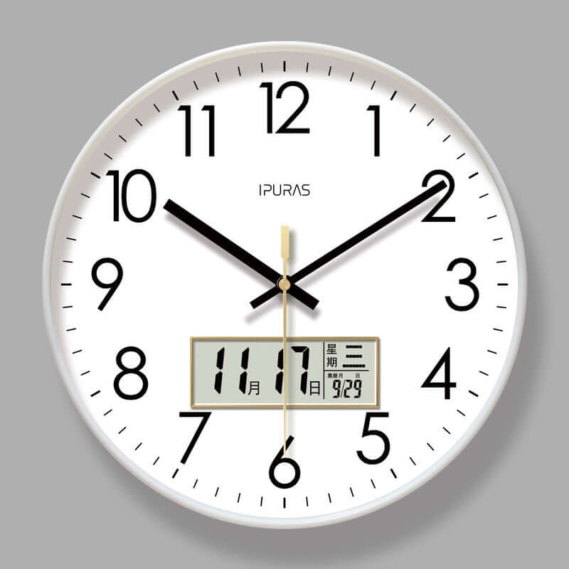 2025 New 10/12/14 - inch Electronic Calendar Wall Clock. Monitors temp & humidity. Dual - display. Mute. Quartz movement. eprolo
