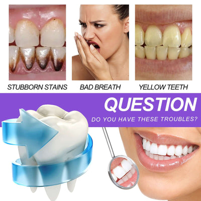 Purple Whitening Toothpaste, Clean Stains Gums Care Breath Fresh White Toothpaste eprolo