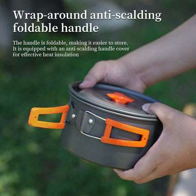 1-3 Person Camping Cookware Set: Light, Portable Pot & Pan in Carrying Bag, Ideal for Outdoor Trips eprolo