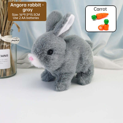 2025 Upgraded Interactive Bunny Toy. Hops, walks, talks, shakes ears. Plush Gift for Kids (Grey). eprolo