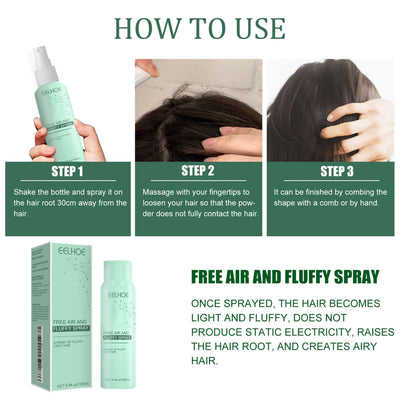 No-Wash Dry Hair Spray, Air Fluffiness Remove Oil Dry And Cool Shampoo-free Dry Hair Agent eprolo
