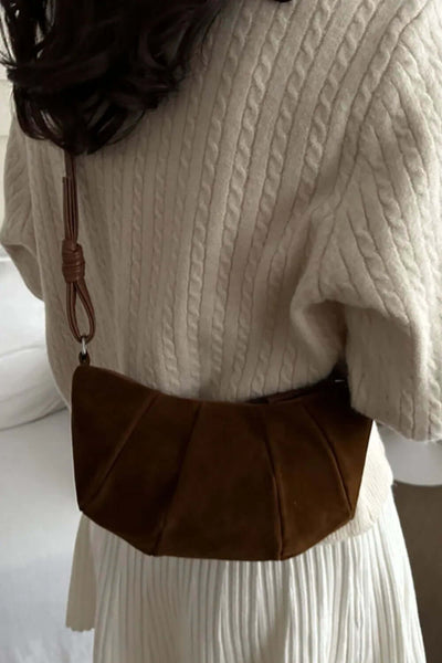 Suede Croissant Shape Shoulder Bag eprolo