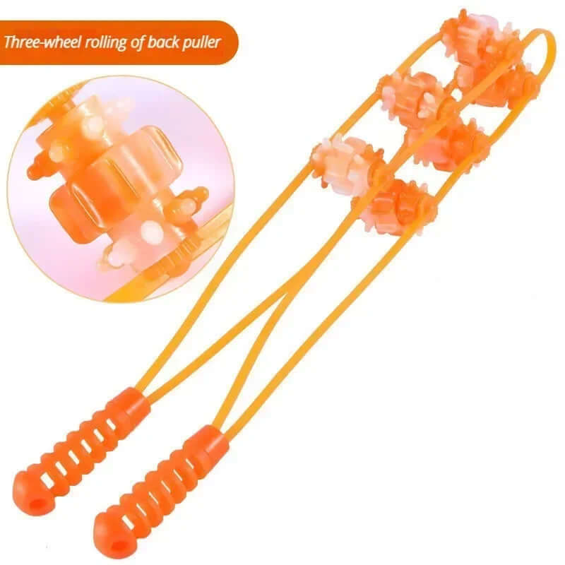 Hand-held Back Shoulder Neck Muscle Massager,Fitness Physiotherapy Massage Roller,Bead Pull-Back Roller Legs Back Waist Massage eprolo