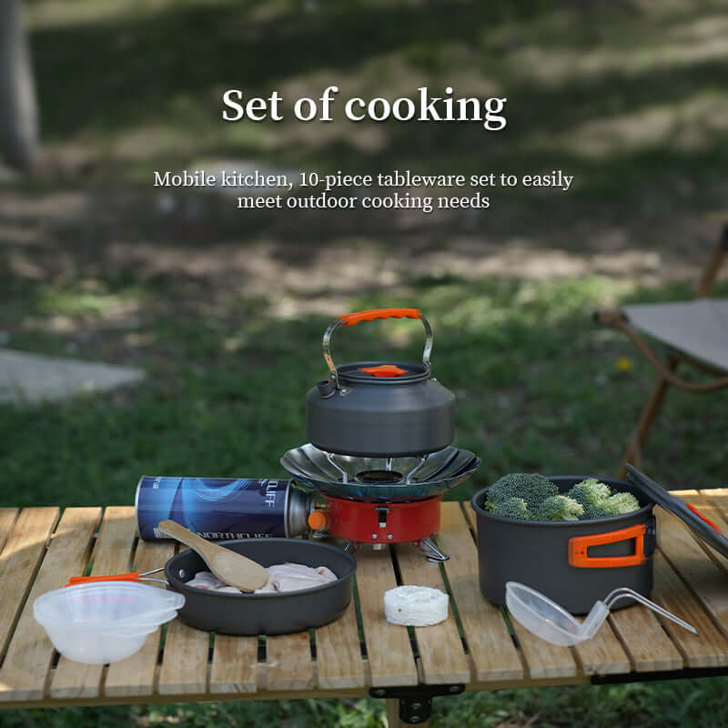 1-3 Person Camping Cookware Set: Light, Portable Pot & Pan in Carrying Bag, Ideal for Outdoor Trips eprolo