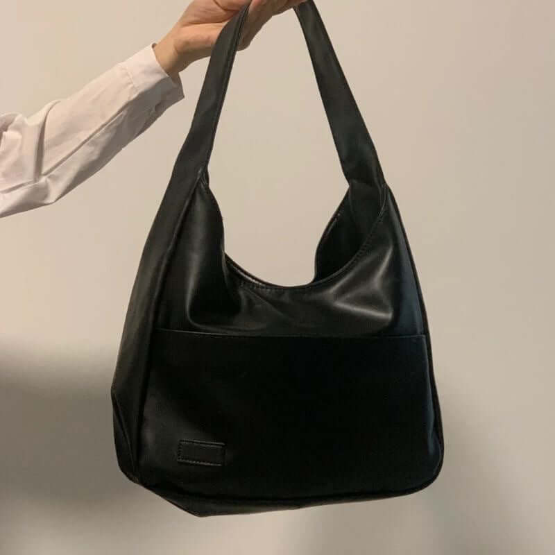 Soft leather tote bag Large capacity brown bucket bag Versatile commuting shoulder bag for women eprolo