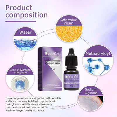 Tooth Gem Decorative Glue, DIY Fashionable Jewelry Bonding Teeth Gems Light Cured Adhesive Glue eprolo