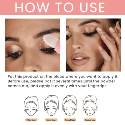 Highlighter Pat Powder, Light Highlighter Natural 3D Contoring Powder eprolo